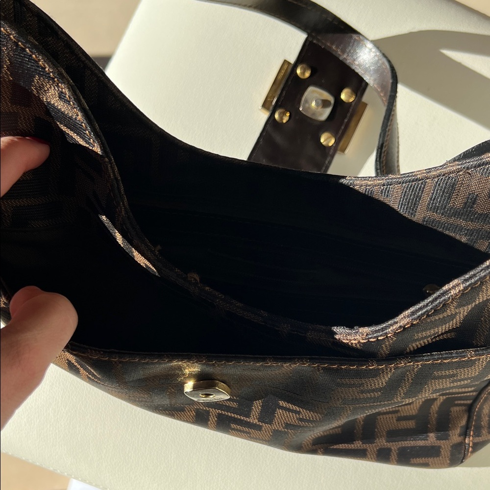 Vintage Fendi Tobacco Zucca Monogram Shoulder/Hobo Bag - Picture 7 of 10